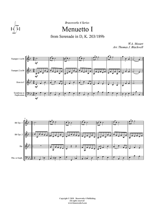 Menuetto I - Score