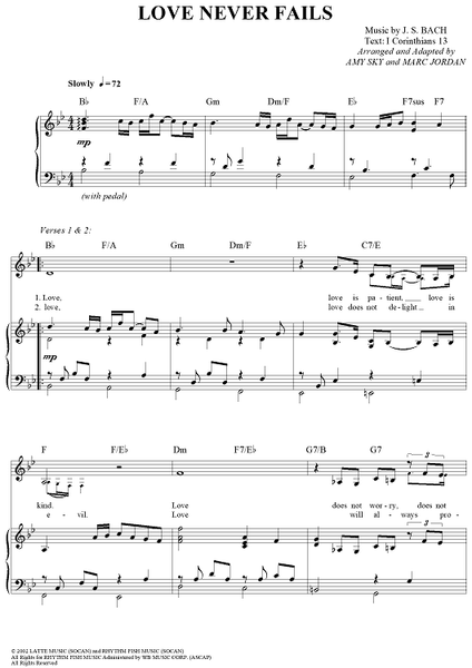 Your Love Never Fails sheet music for piano solo (PDF)