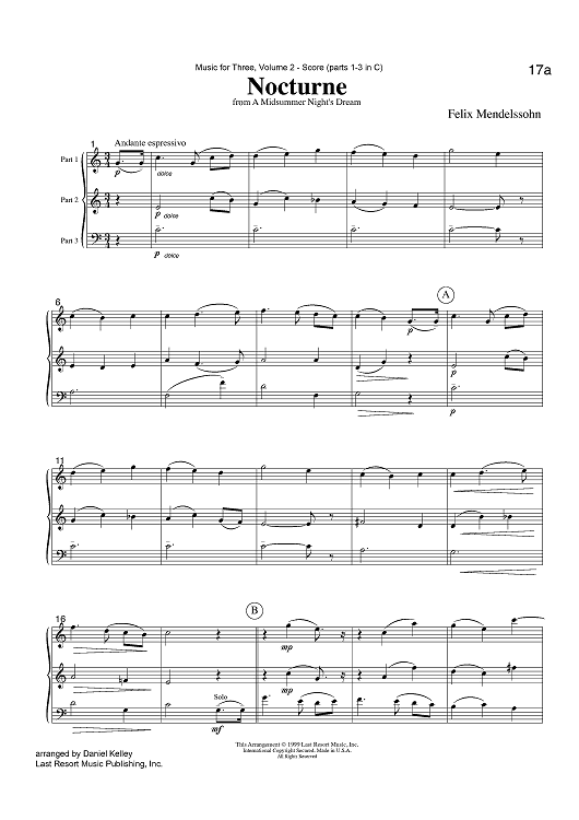 Nocturne - from A Midsummer Night's Dream - Score