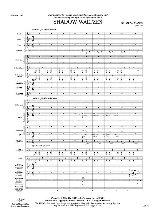 Shadow Waltzes - Score