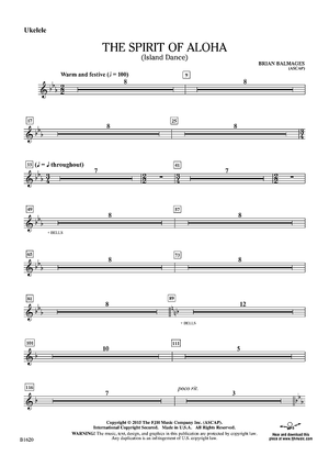 The Spirit of Aloha (Island Dance) - Ukulele (opt.)