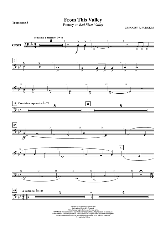 From This Valley - Trombone 3