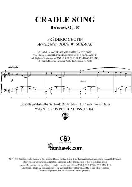 Chopin Berceuse (Cradle Song) Piano solo Sheet music for Piano (Solo)