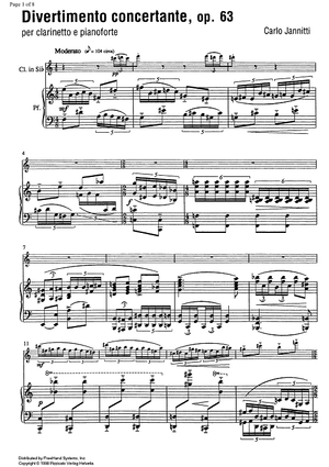 Divertimento concertante Op.63 - Score