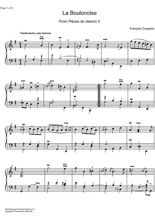 Pièces de clavecin 12th ordre, La Boulonoise