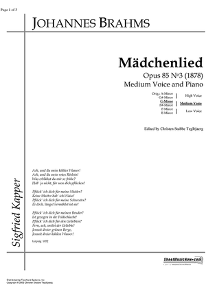 Mädchenlied Op.85 No. 3