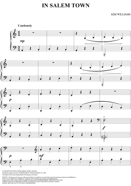 Town of Salem Day Music (Piano solo) Sheet music for Piano (Solo