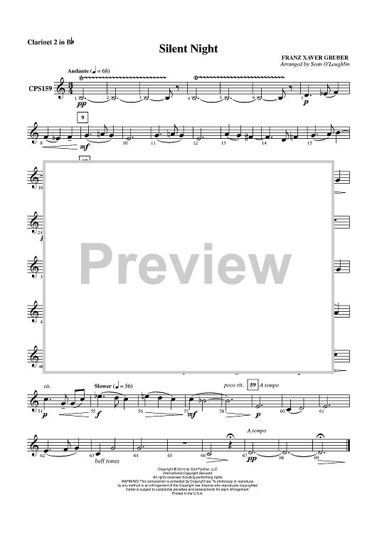 Silent Night - Clarinet 2 in Bb