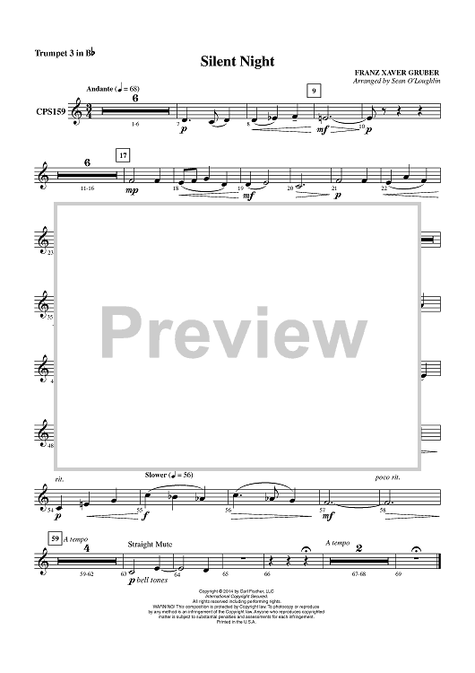 Silent Night - Trumpet 3 in Bb