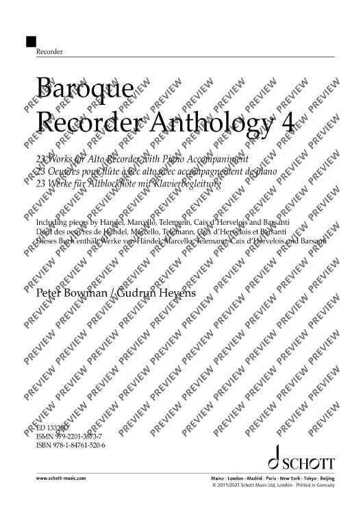 Baroque Recorder Anthology