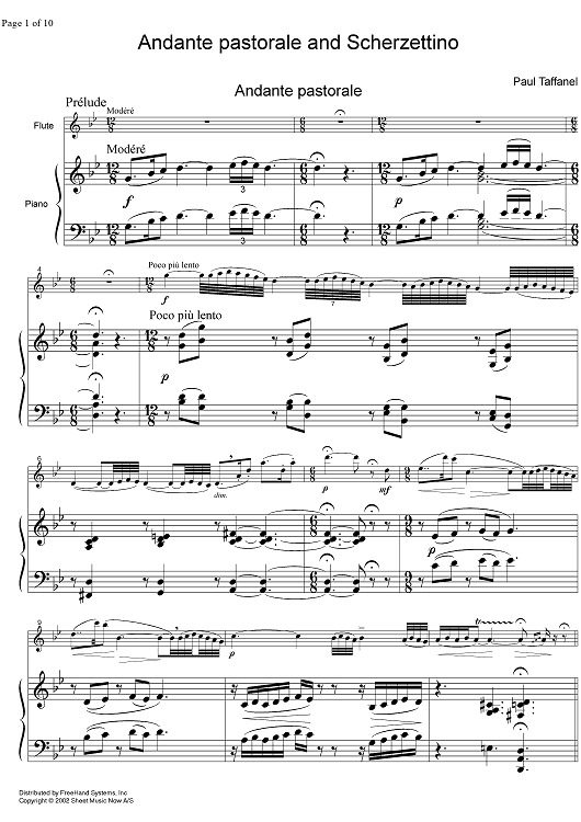 Andante pastorale et Scherzettino - Score