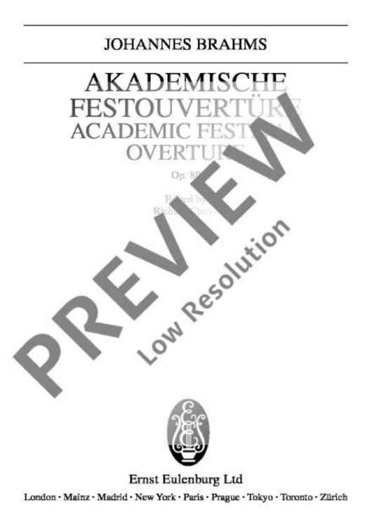 Academic Festival Overture in C minor - Full Score