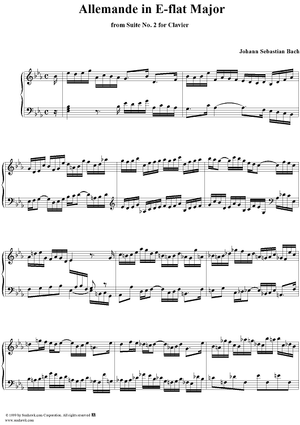 Alternate Allemande to Suite No. 2 for Clavier in E-Flat Major  (BWV 819a)