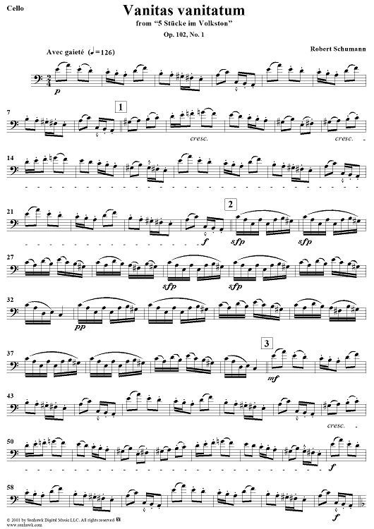 Five Pieces, Op. 102,  I. - Cello