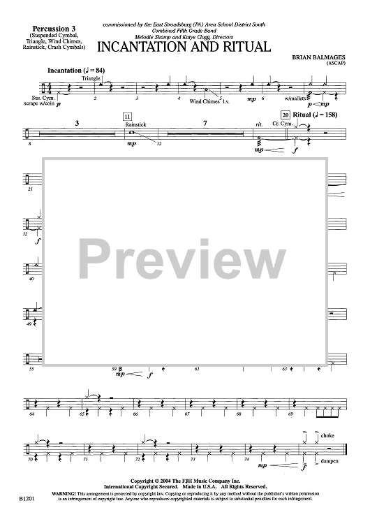 Incantation and Ritual - Opt. Percussion 3