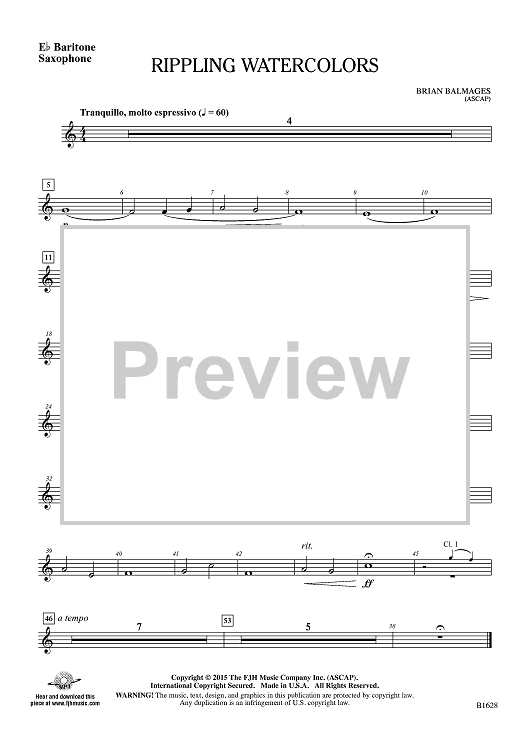 Rippling Watercolors - Eb Baritone Sax