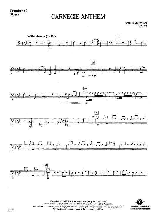 Carnegie Anthem - Trombone 3 (Bass)