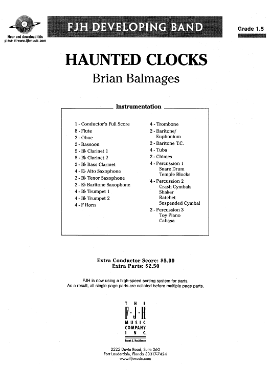 Haunted Clocks - Score Cover