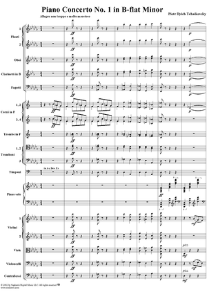 Concerto No. 1 for Piano and Orchestra in B-flat minor (B-dur). Movement I - Score