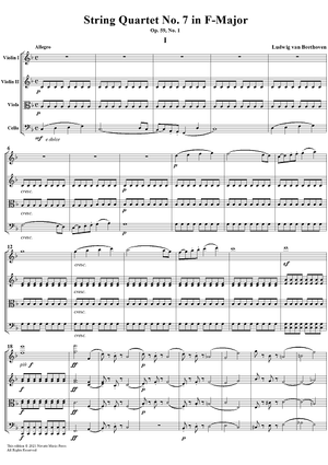 String Quartet No. 11 in F Minor, Op. 95 - Score