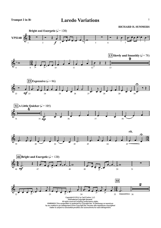 Laredo Variations - Trumpet 2 in Bb