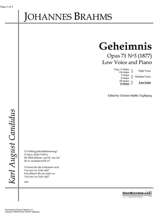 Geheimnis Op.71 No. 3