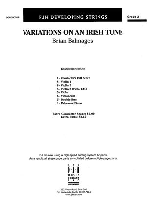 Variations on an Irish Tune - Score Cover