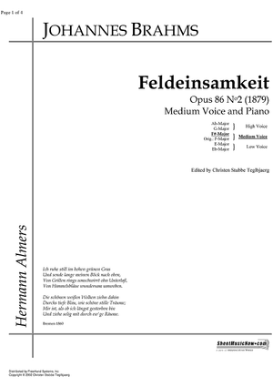 Feldeinsamkeit Op.86 No. 2