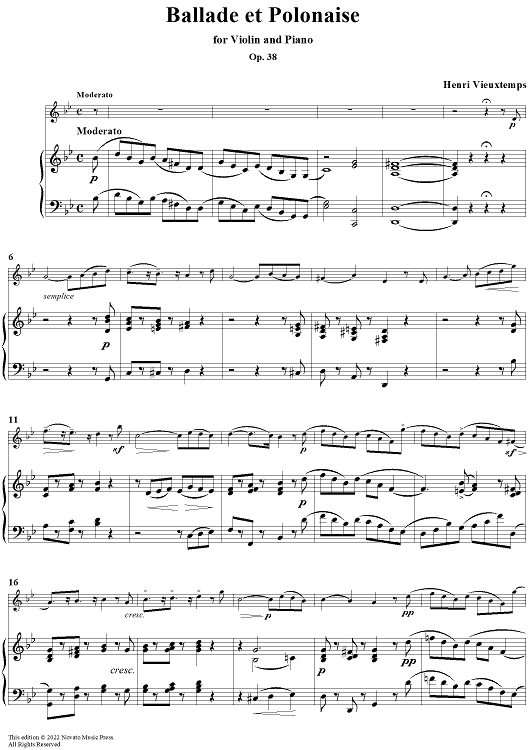 Ballade et Polonaise - Piano Score