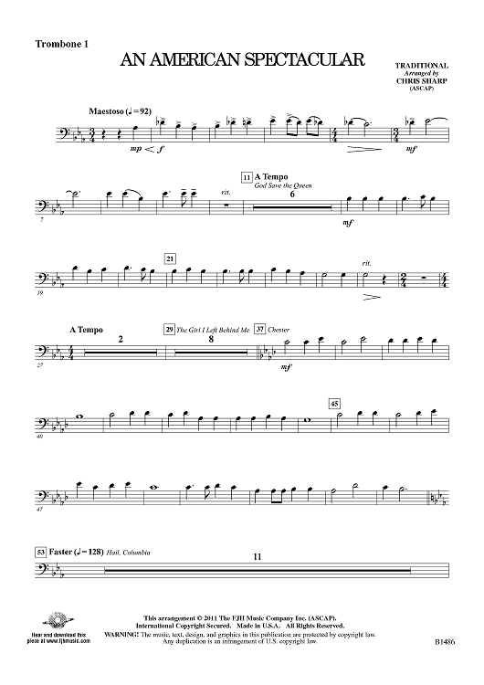 An American Spectacular - Trombone 1