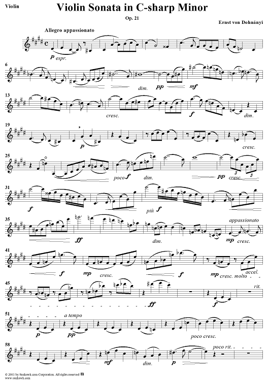 Violin Sonata, Op. 21 - Violin