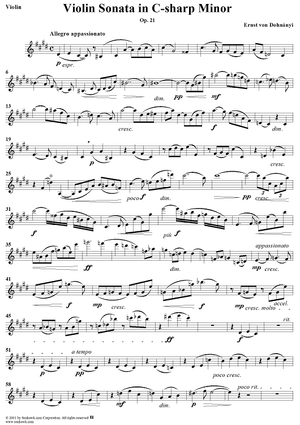 Violin Sonata, Op. 21 - Violin