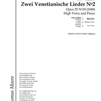 Zwei Venetianische Lieder No. 2 Op.25 No.18