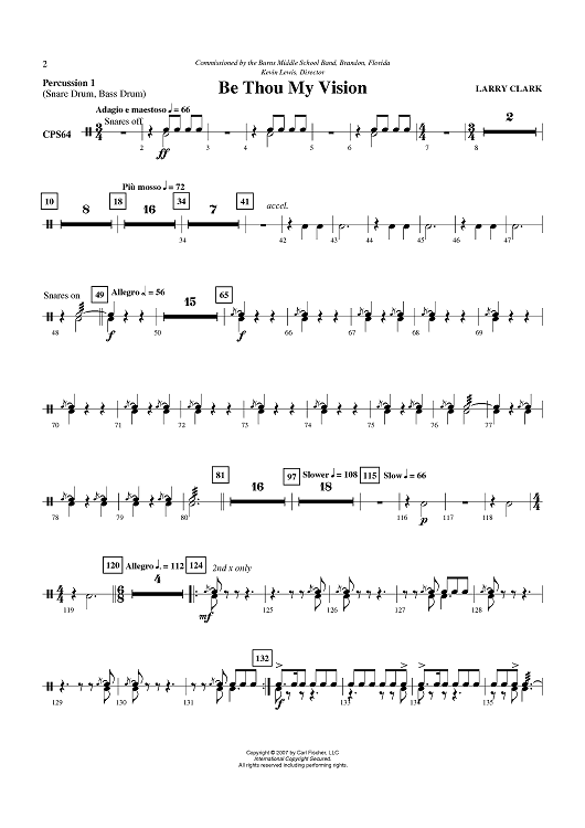 Be Thou My Vision - Percussion 1