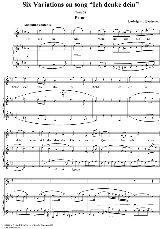 Six Variations on song 'Ich denke dein'