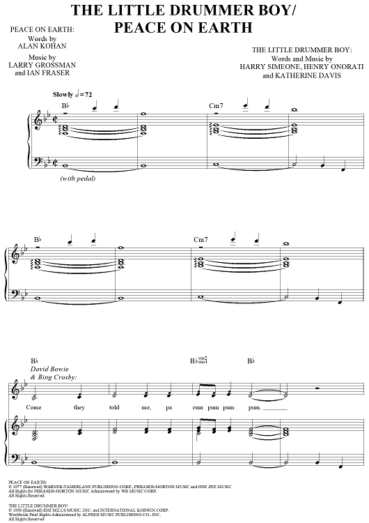 Noten von Bing Crosby; David BowieNoten von Bing Crosby; David Bowie  