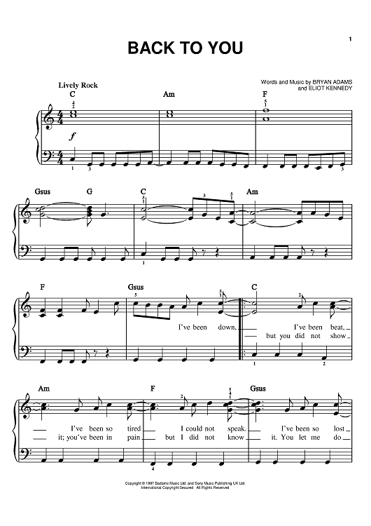 Partitura de Bryan Adams para EasyPartitura de Bryan Adams para Easy  