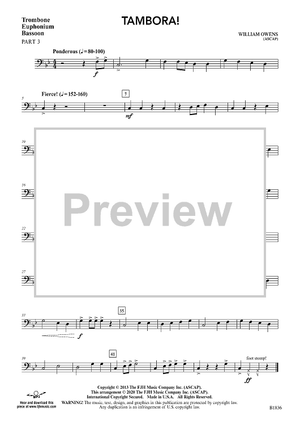 Tambora! - Trombone, Euphonium, Basson Part 3