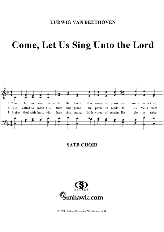 Come, Let Us Sing Unto the Lord  (Hayes)
