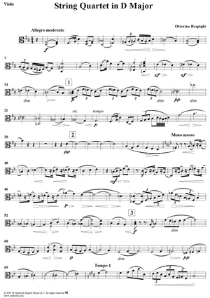 String Quartet in D Major - Viola