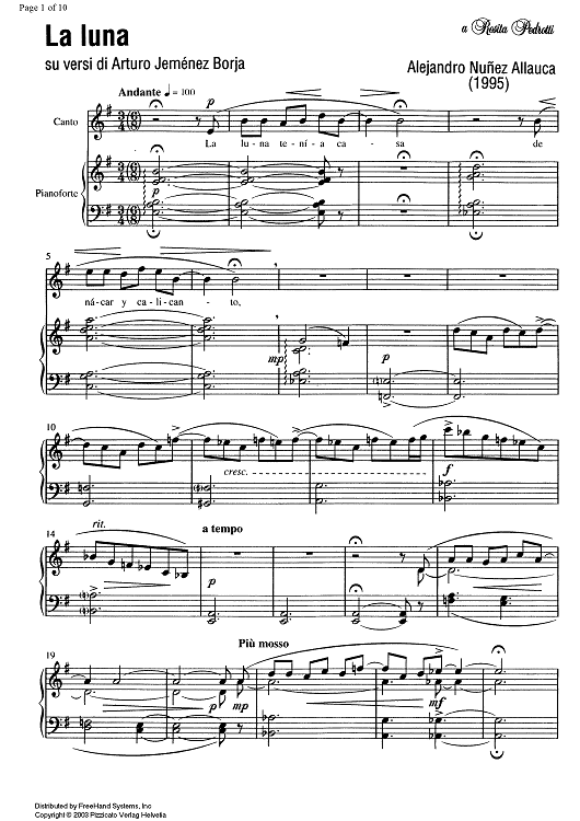 La luna - Score