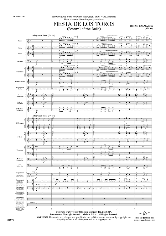 Fiesta de los Toros - Score