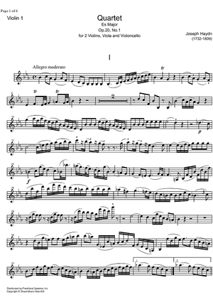 String Quartet Eb Major Op.20 No. 1 - Violin 1