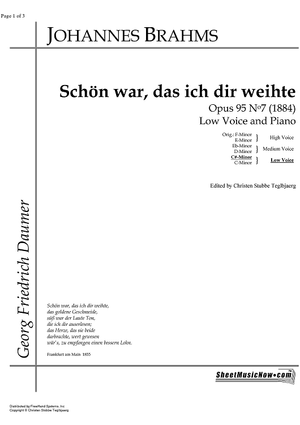 Schön war, das ich dir weihte Op.95 No. 7