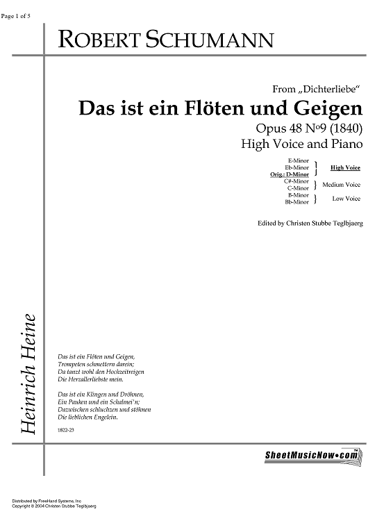 Das ist ein Flöten und Geigen Op.48 No. 9