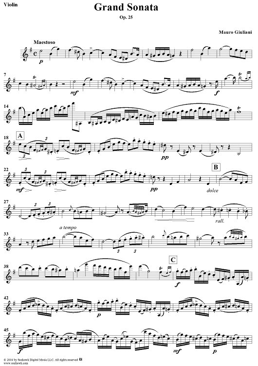 Grand Sonata, Op. 25 - Violin