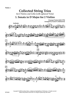 Collected String Trios for 2 Violins and Cello - Violin 1