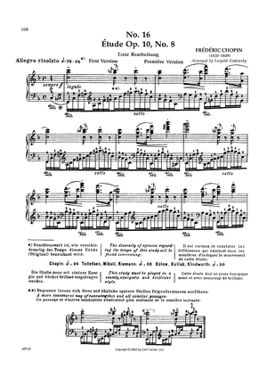No. 16 - Étude Op. 10, No. 8 (First Version)