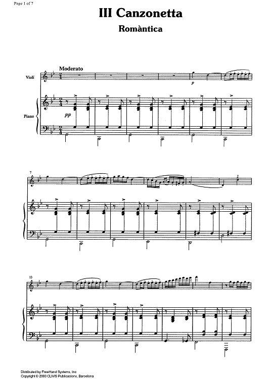 Canzonetta No. 3 - Romàntica - Score