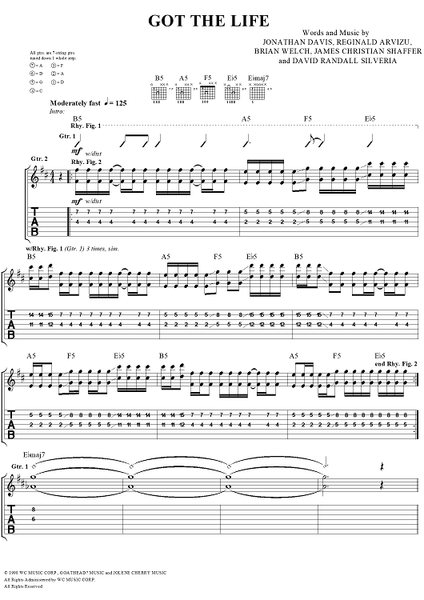 Dead Bodies Everywhere" Sheet Music by Korn for Guitar Tab/Vocal -  Sheet Music Now